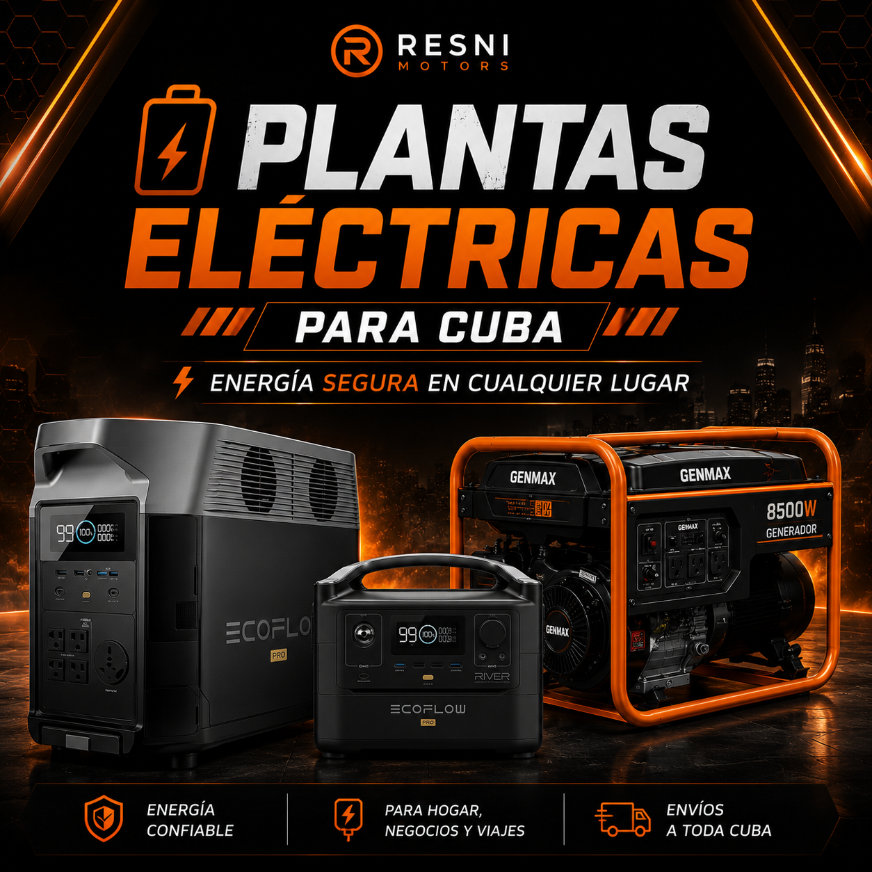 Plantas eléctricas y generadores para Cuba 🇨🇺 | Resni Motors